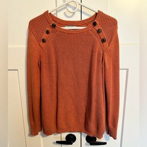 Cable stitch sweater.